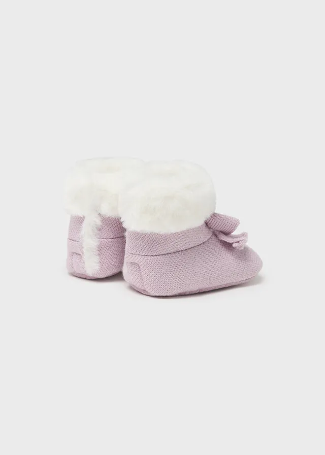 Mayoral Baby Girls Purple Knitted Pre-Walkers