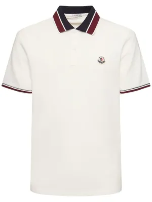 Moncler   Logo cotton piquet polo shirt 