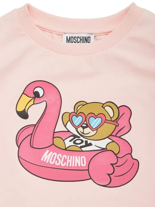 Moschino   Cotton jersey cropped t-shirt 