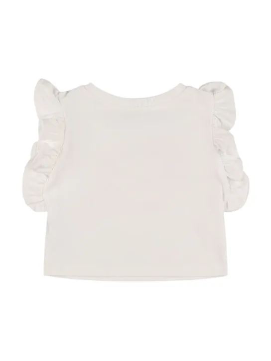 Moschino   Cotton jersey cropped t-shirt 