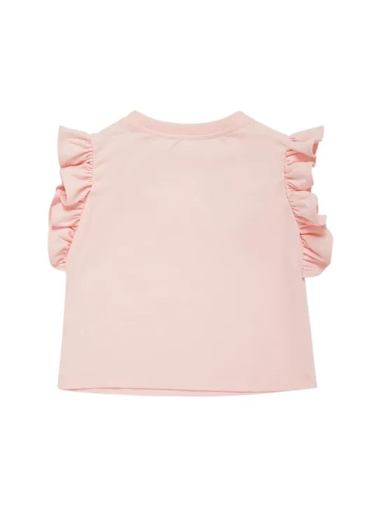 Moschino   Cotton jersey cropped t-shirt 