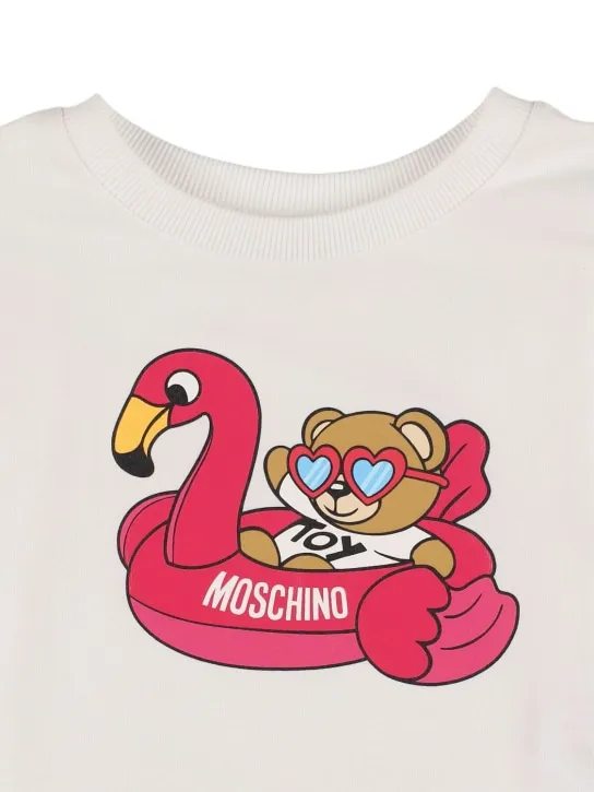 Moschino   Cotton jersey cropped t-shirt 