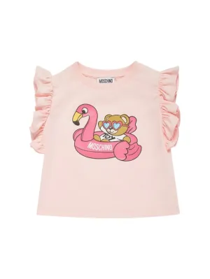 Moschino   Cotton jersey cropped t-shirt 