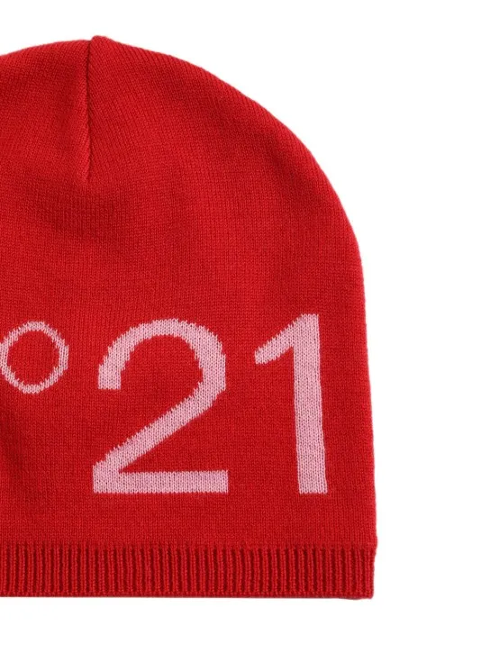 N°21   Logo intarsia wool blend knit beanie 