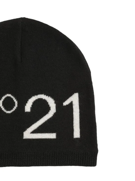 N°21   Logo intarsia wool blend knit beanie 