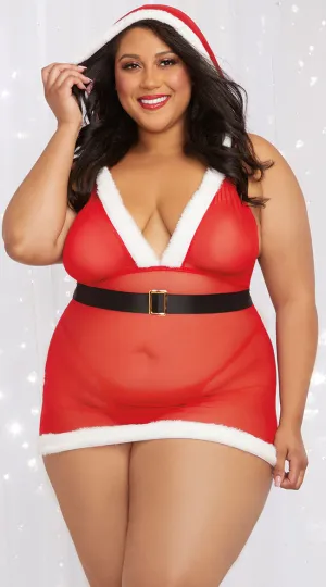 Plus Size Tis The Season Santa Chemise