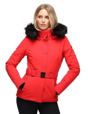 Poivre Blanc W23-0801 Belted Ski Jacket in Red Poivre Blanc W23-0801 Belted Ski Jacket in Red