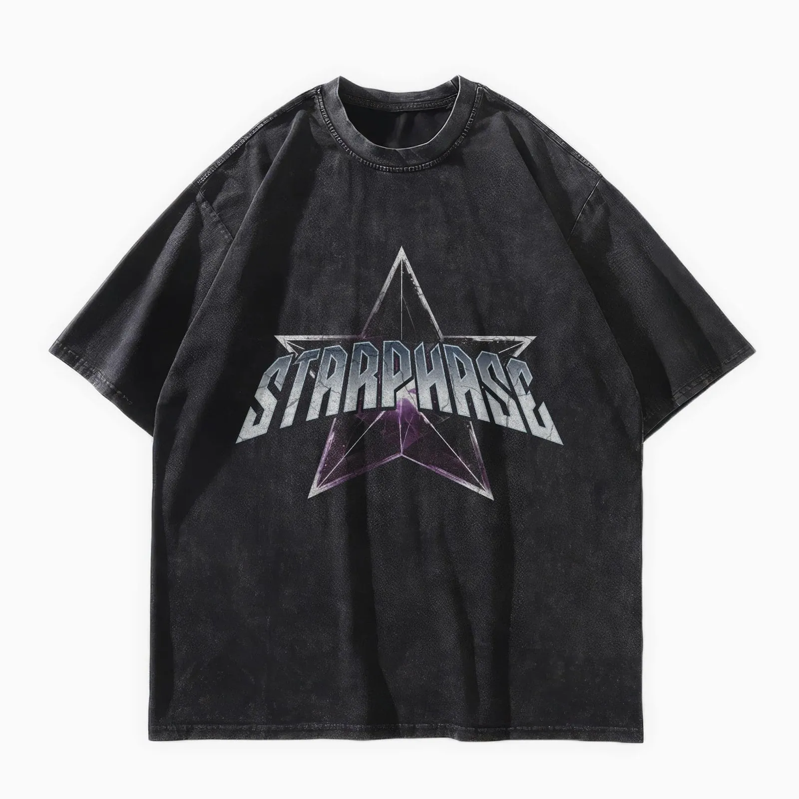 Purple Emerald Star Washed Graphic T-Shirt
