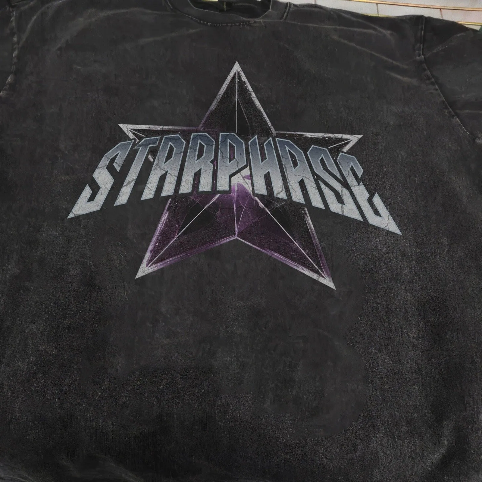 Purple Emerald Star Washed Graphic T-Shirt
