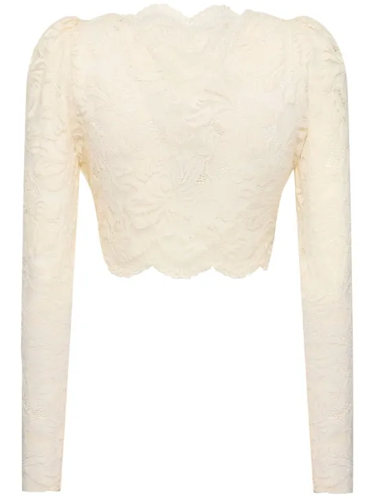 Rabanne   Stretch lace jersey crop top 