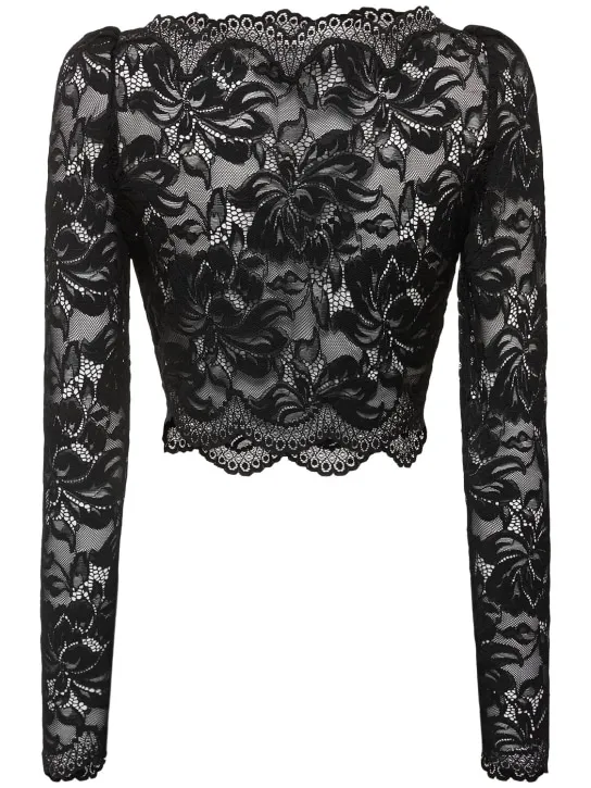 Rabanne   Stretch lace jersey crop top 