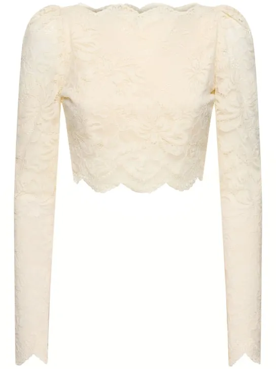 Rabanne   Stretch lace jersey crop top 