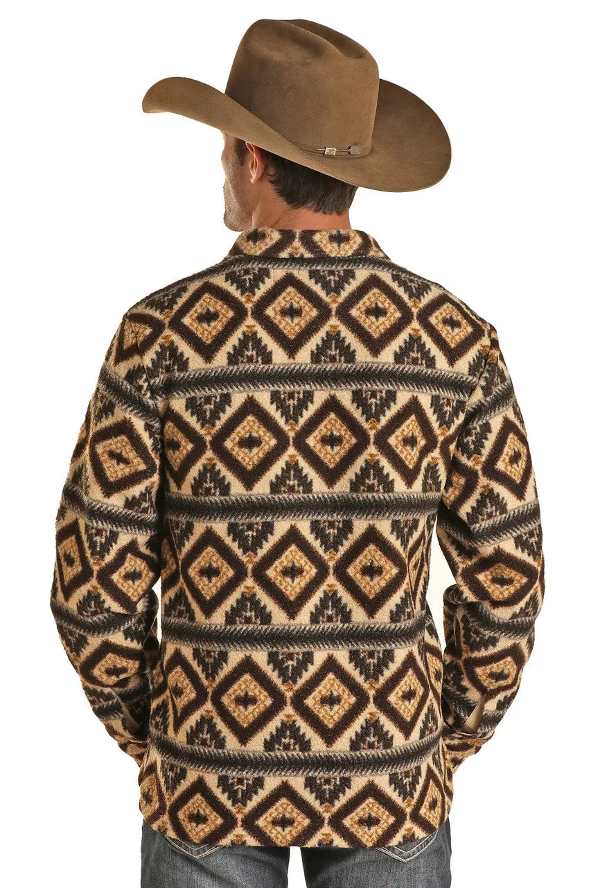 Rock & Roll Men Powder River Aztec Berber Jacket