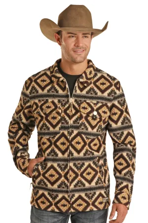 Rock & Roll Men Powder River Aztec Berber Jacket