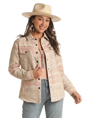 Rock & Roll Women Cotton Aztec Shirt Jacket