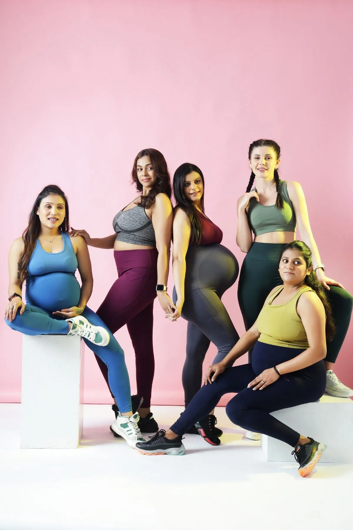 Seamless High Waisted Tummy Compression Grey Postpartum Leggings