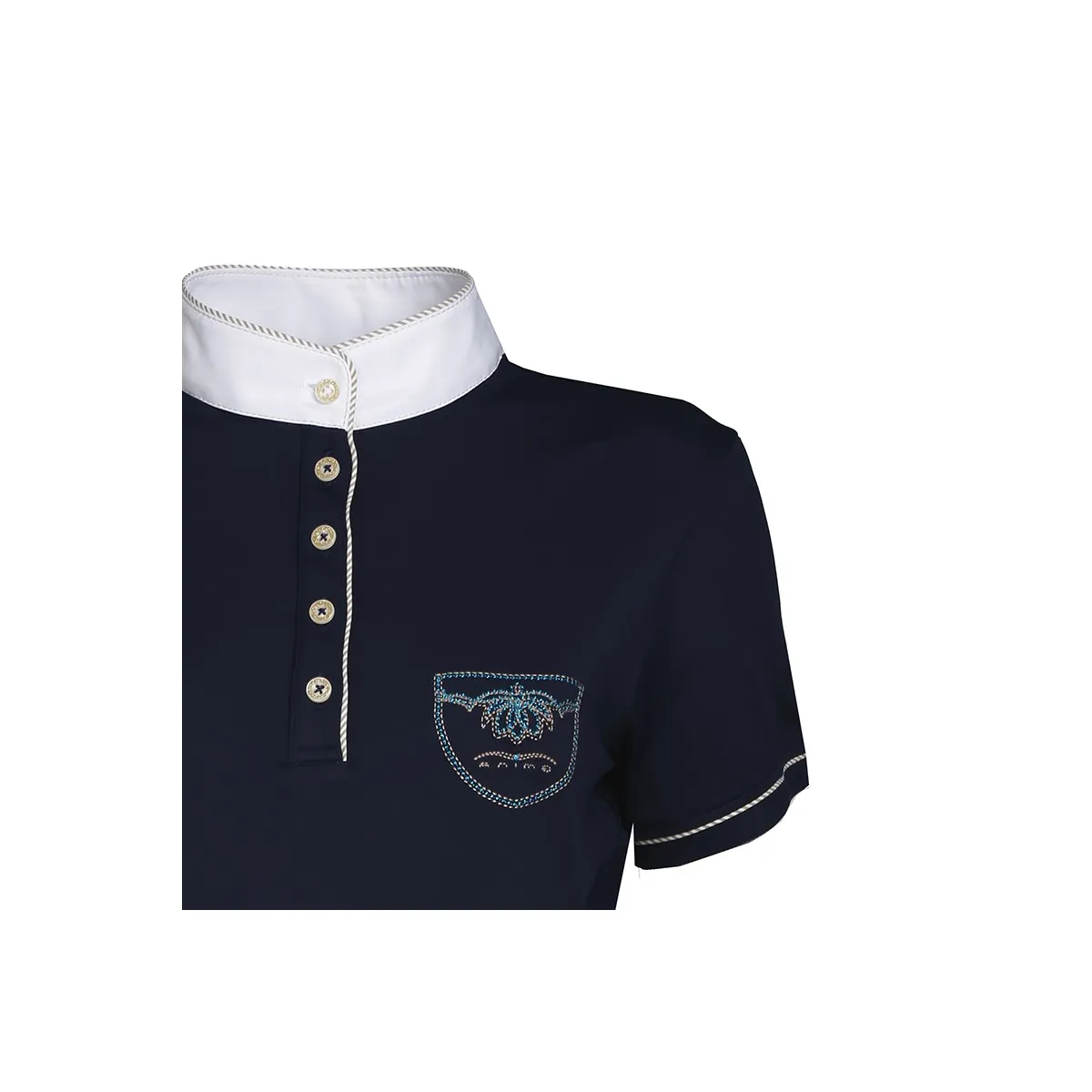 SHORT SLEEVED COMPETITION POLO WITH CONTRASTING TRIM ANIMO Women Blue