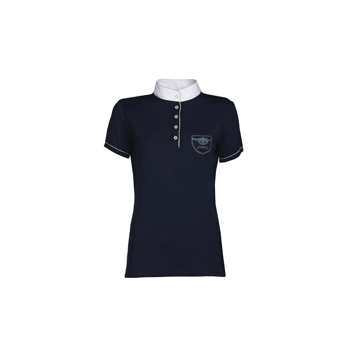 SHORT SLEEVED COMPETITION POLO WITH CONTRASTING TRIM ANIMO Women Blue