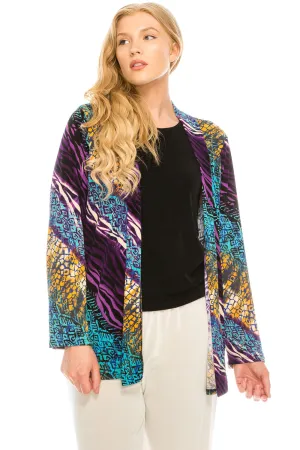 Stretchy Drape Jacket Long Sleeve Plus-4004BN-LRP1-W182
