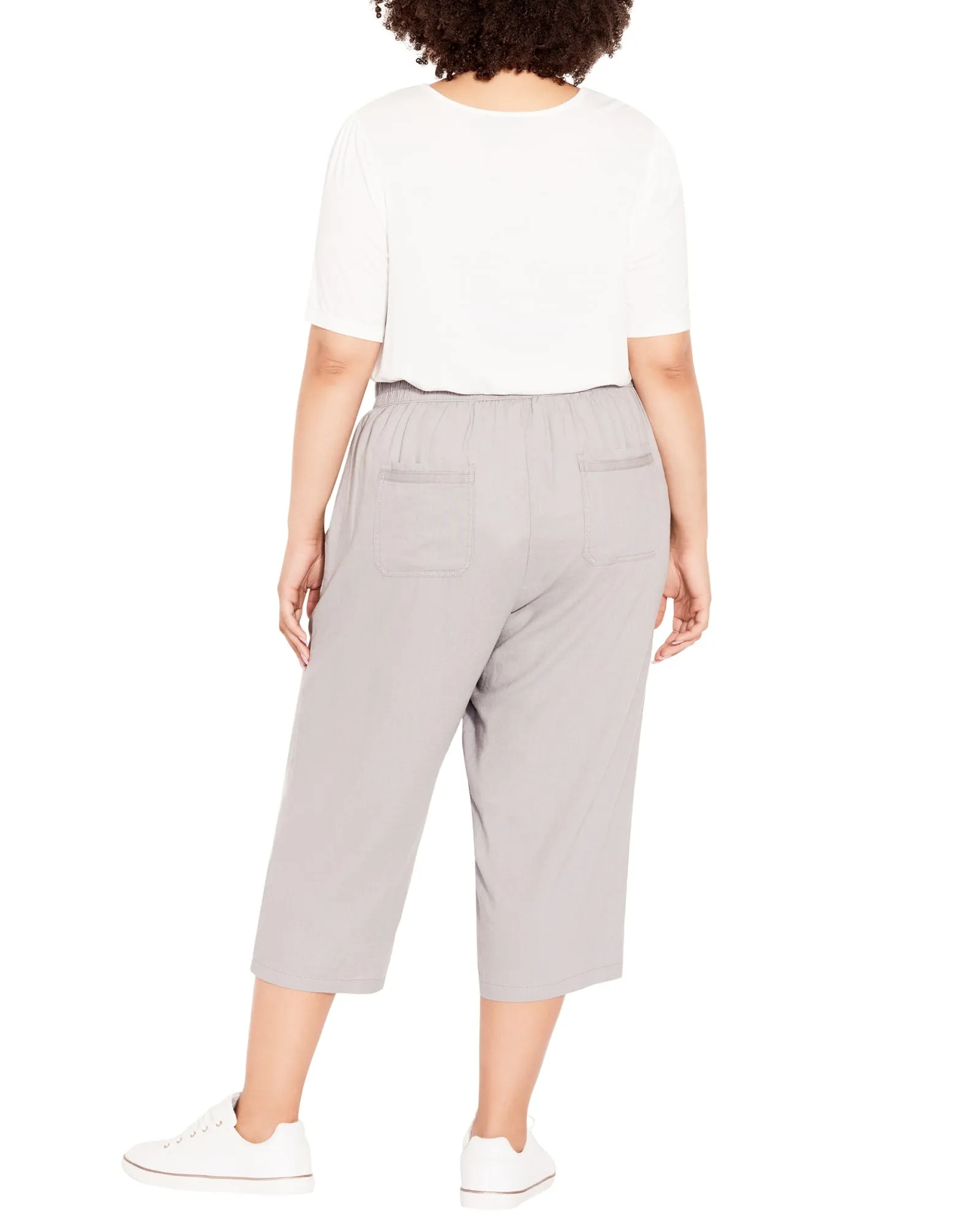 Sydney Cropped Linen Pant | Grey