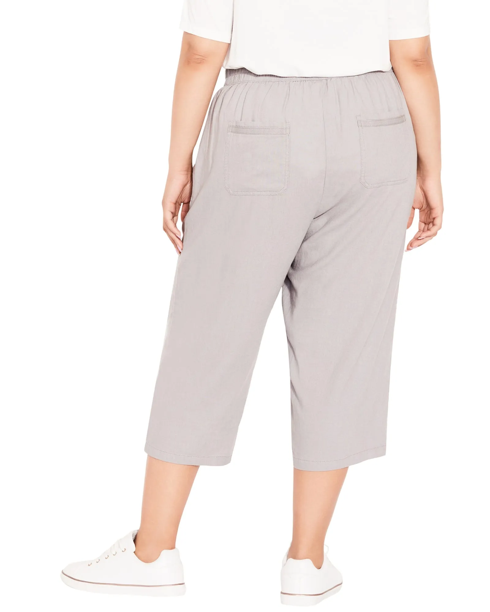 Sydney Cropped Linen Pant | Grey