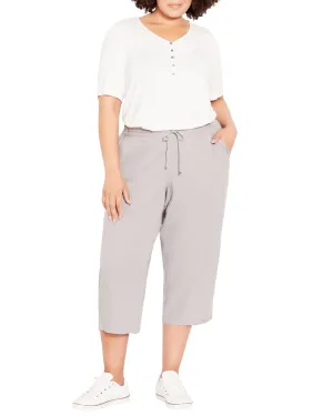 Sydney Cropped Linen Pant | Grey