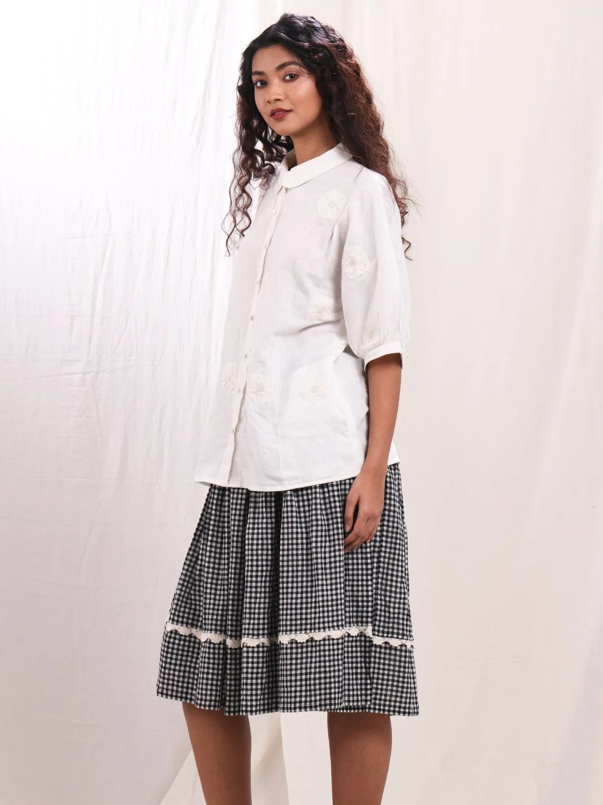 Tatha Hand Appliqued Kimono Shirt