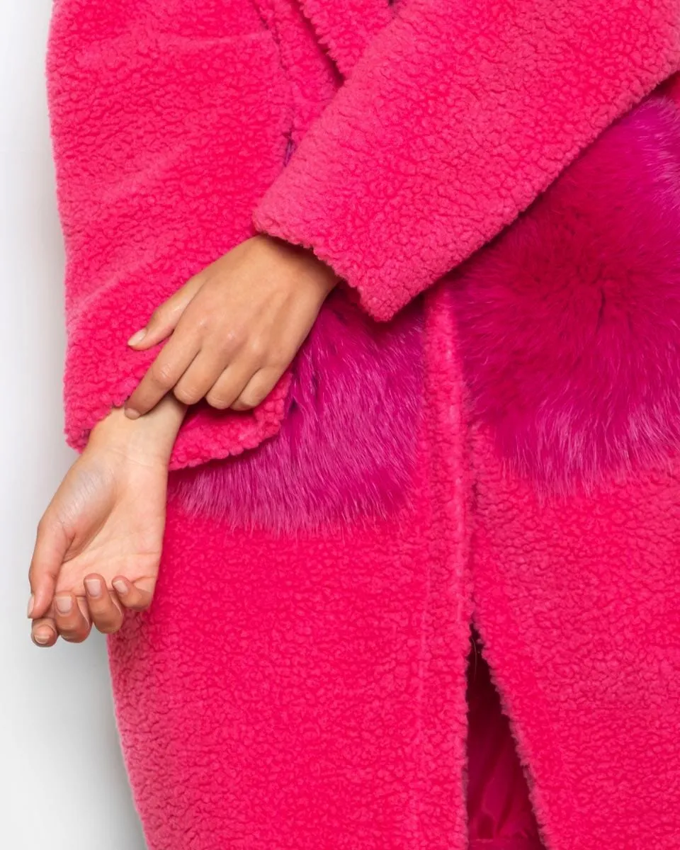 Teddy with fuchsia hood