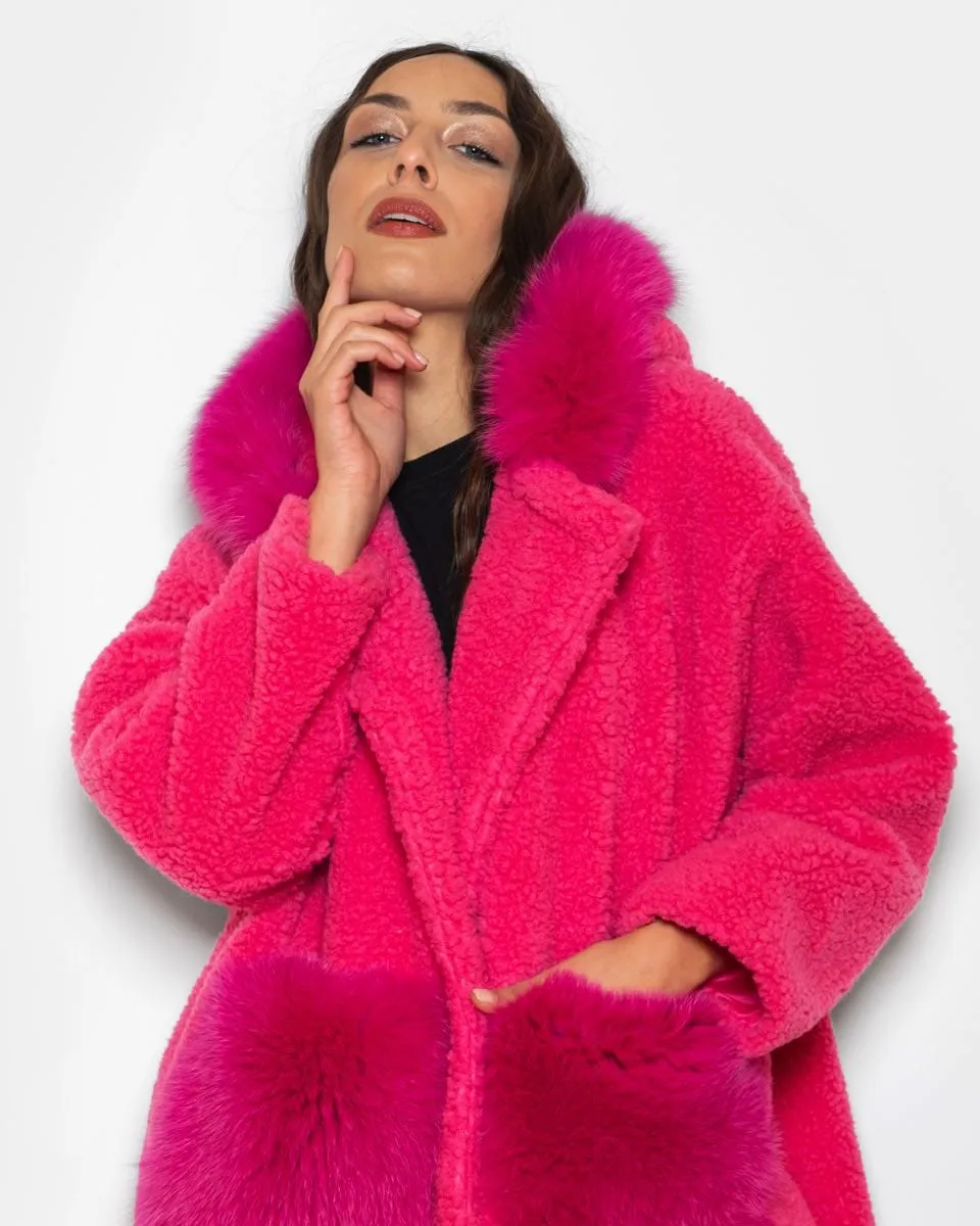 Teddy with fuchsia hood