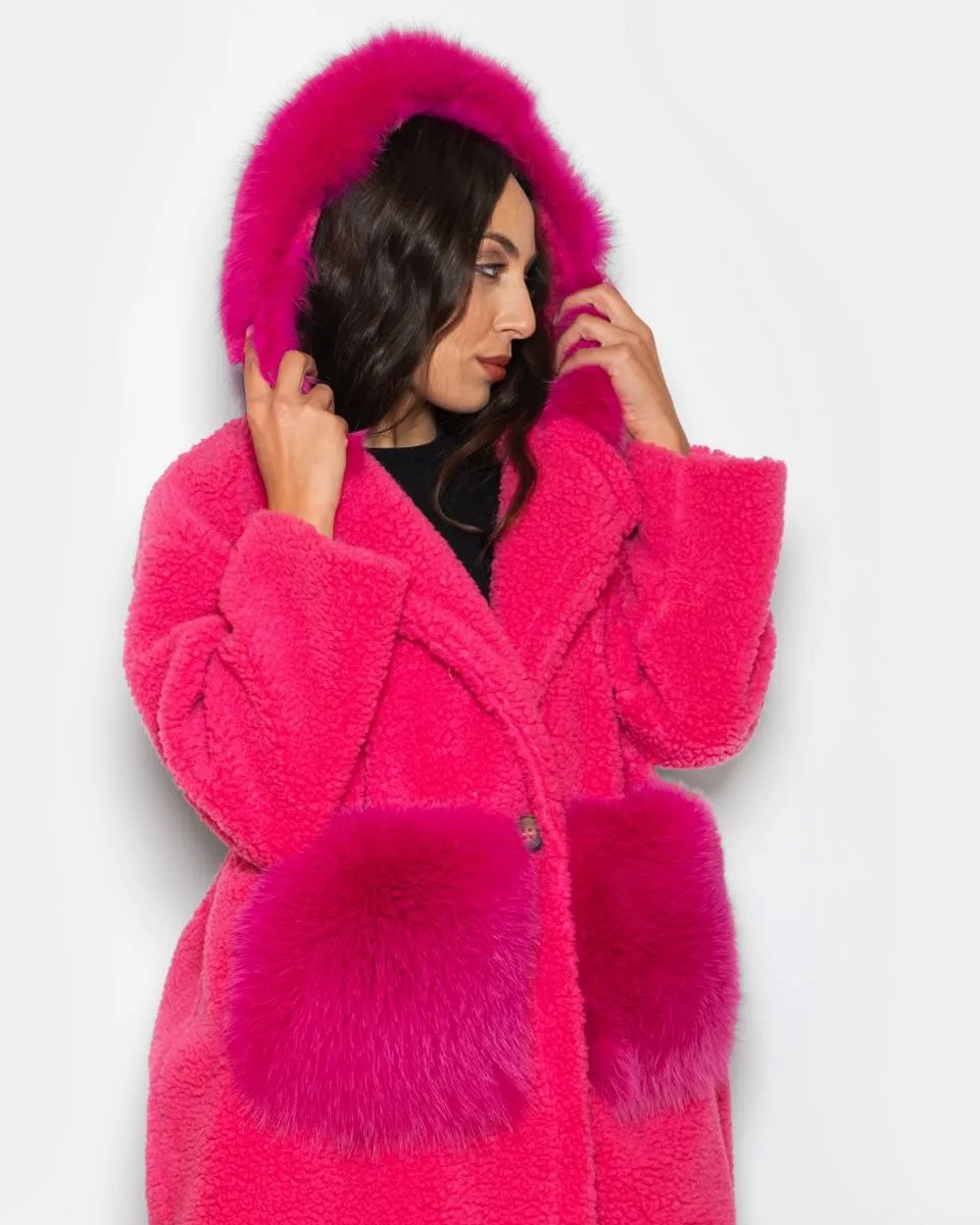 Teddy with fuchsia hood