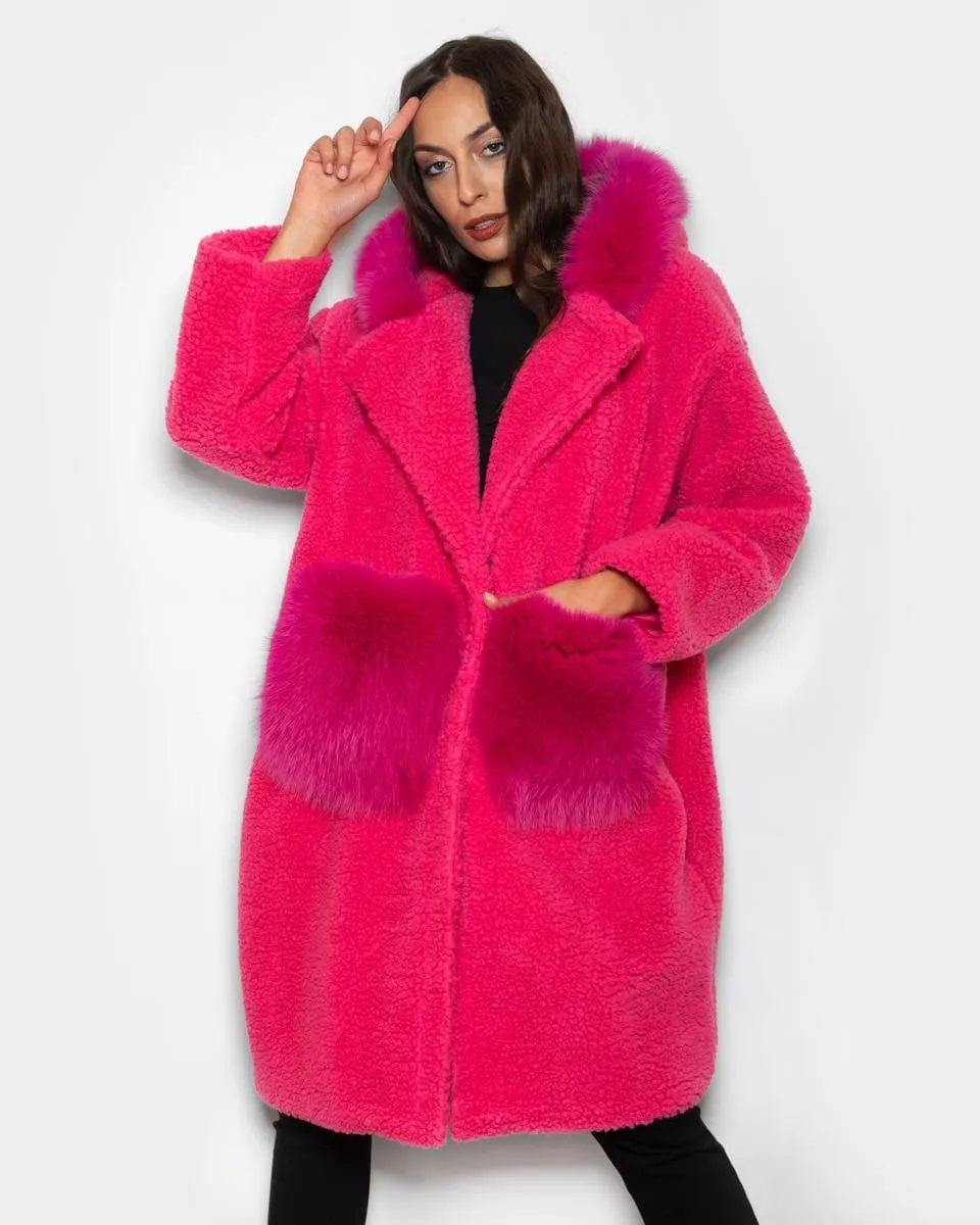 Teddy with fuchsia hood