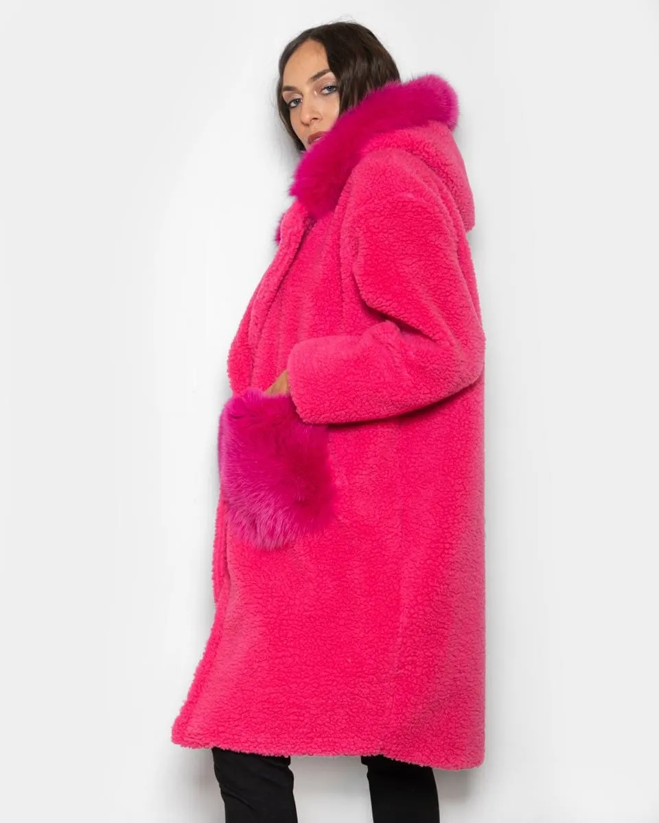 Teddy with fuchsia hood
