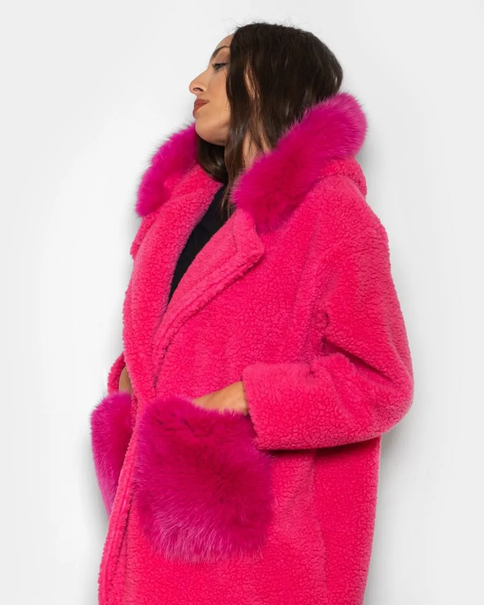 Teddy with fuchsia hood