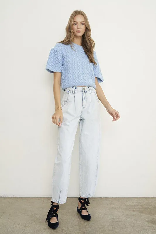 TEEK - Light Washed High Rise Balloon Slouch Jeans