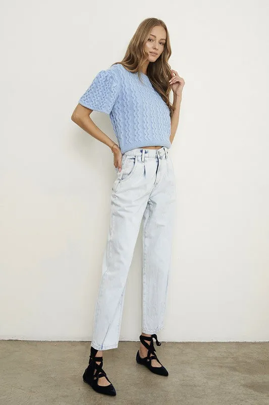 TEEK - Light Washed High Rise Balloon Slouch Jeans