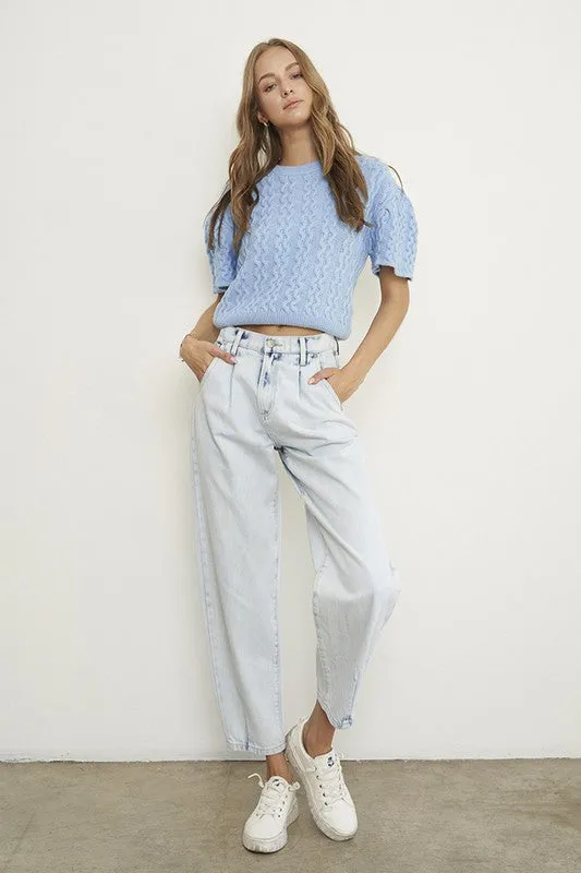 TEEK - Light Washed High Rise Balloon Slouch Jeans