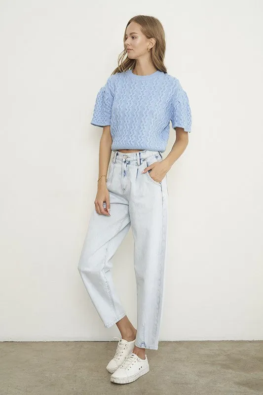 TEEK - Light Washed High Rise Balloon Slouch Jeans