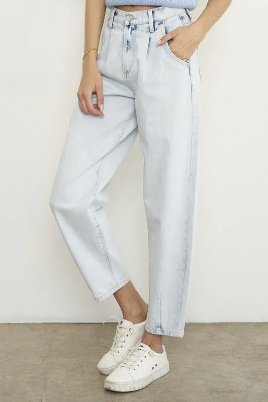TEEK - Light Washed High Rise Balloon Slouch Jeans