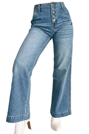TEEK - Straight Medium Wash Pocketed Jeans