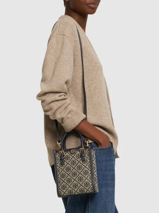 Tory Burch   Mini N/S T Monogram jacquard bag 