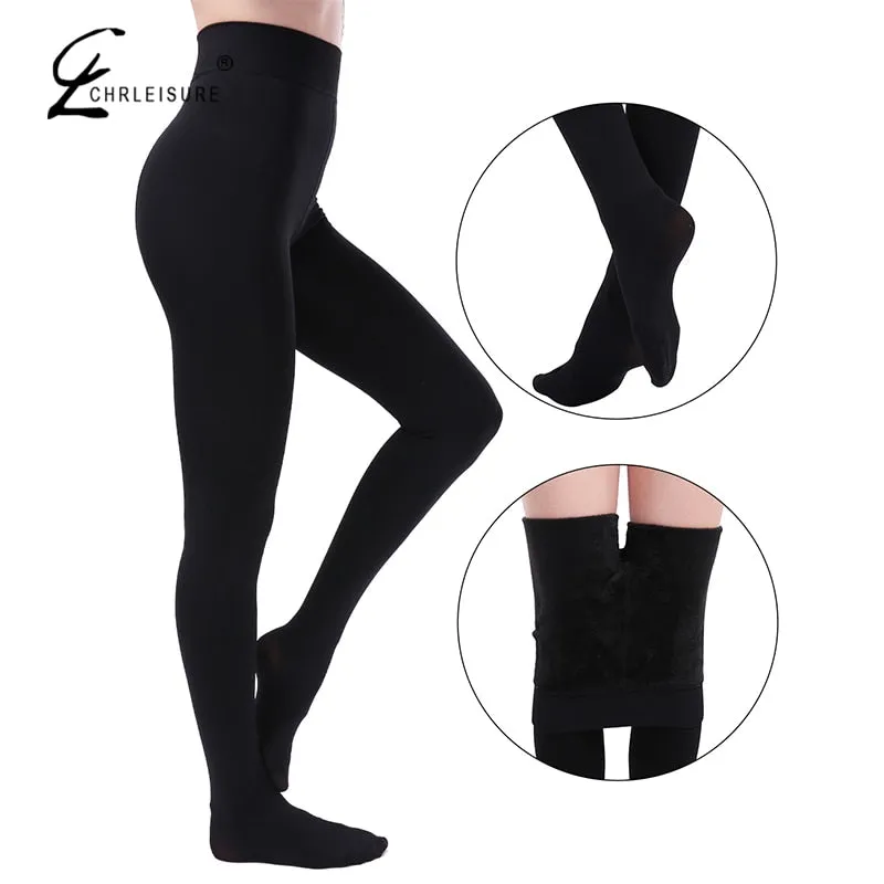 Wjczt Winter Warm Leggings Women High Waist plus Velvet Legging Solid Autumn Leggings 5 Color