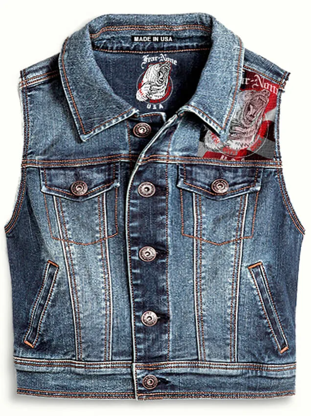 Womens "Serpent Rider" Denim Highway Vest