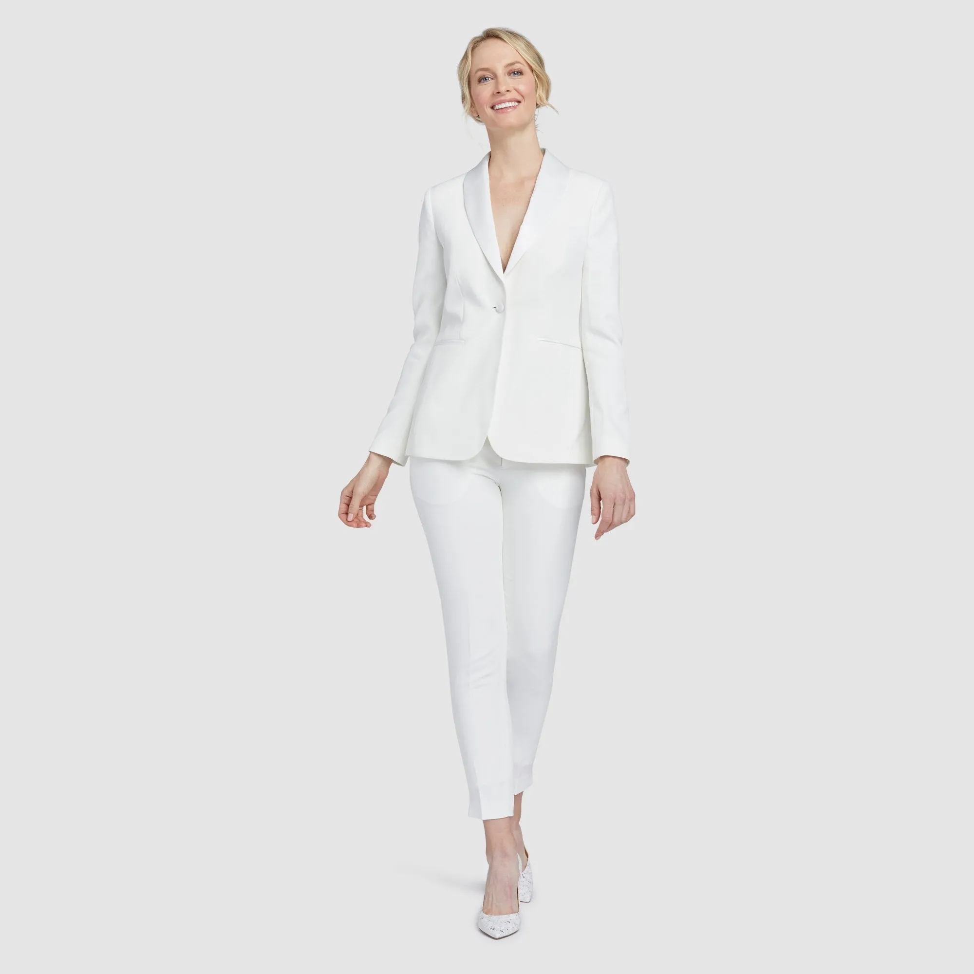 Women's White Tuxedo Pants