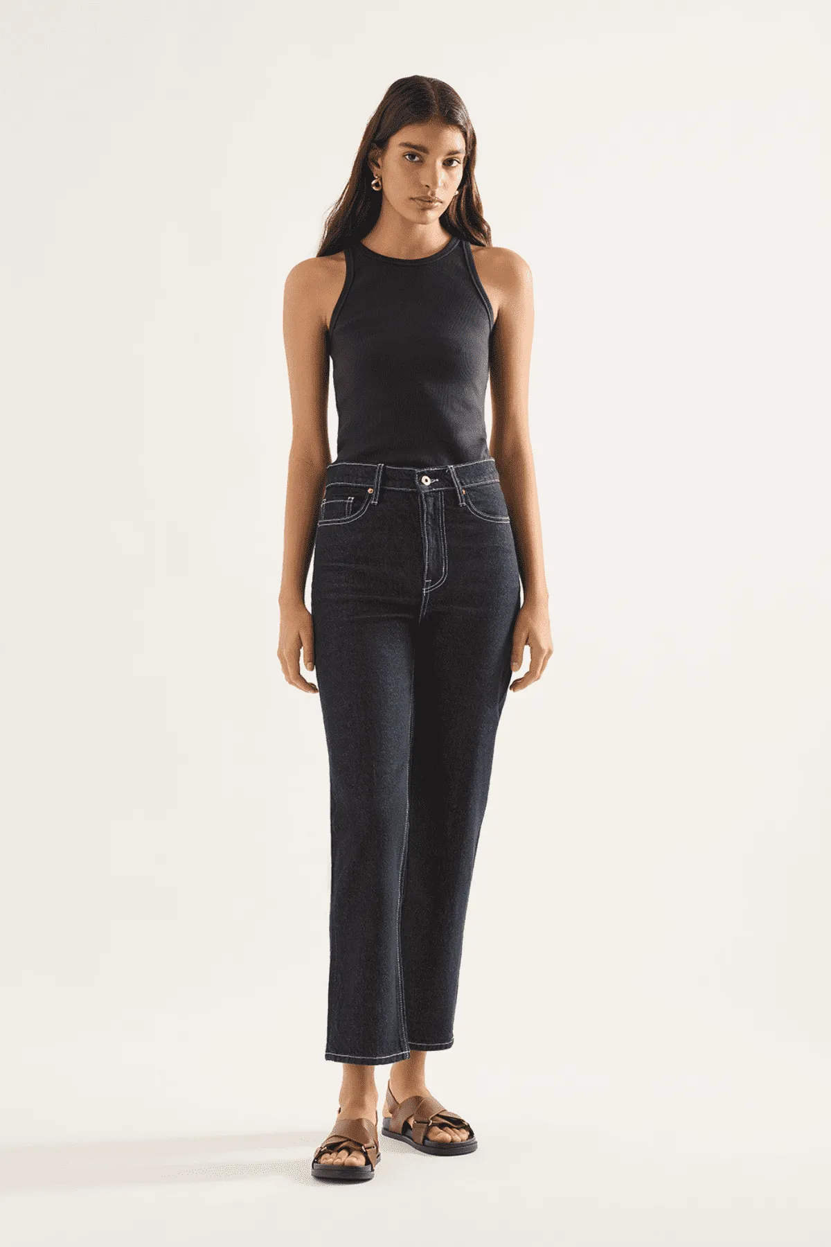 ZOE HIGH STRAIGHT CROP JEAN RINSE
